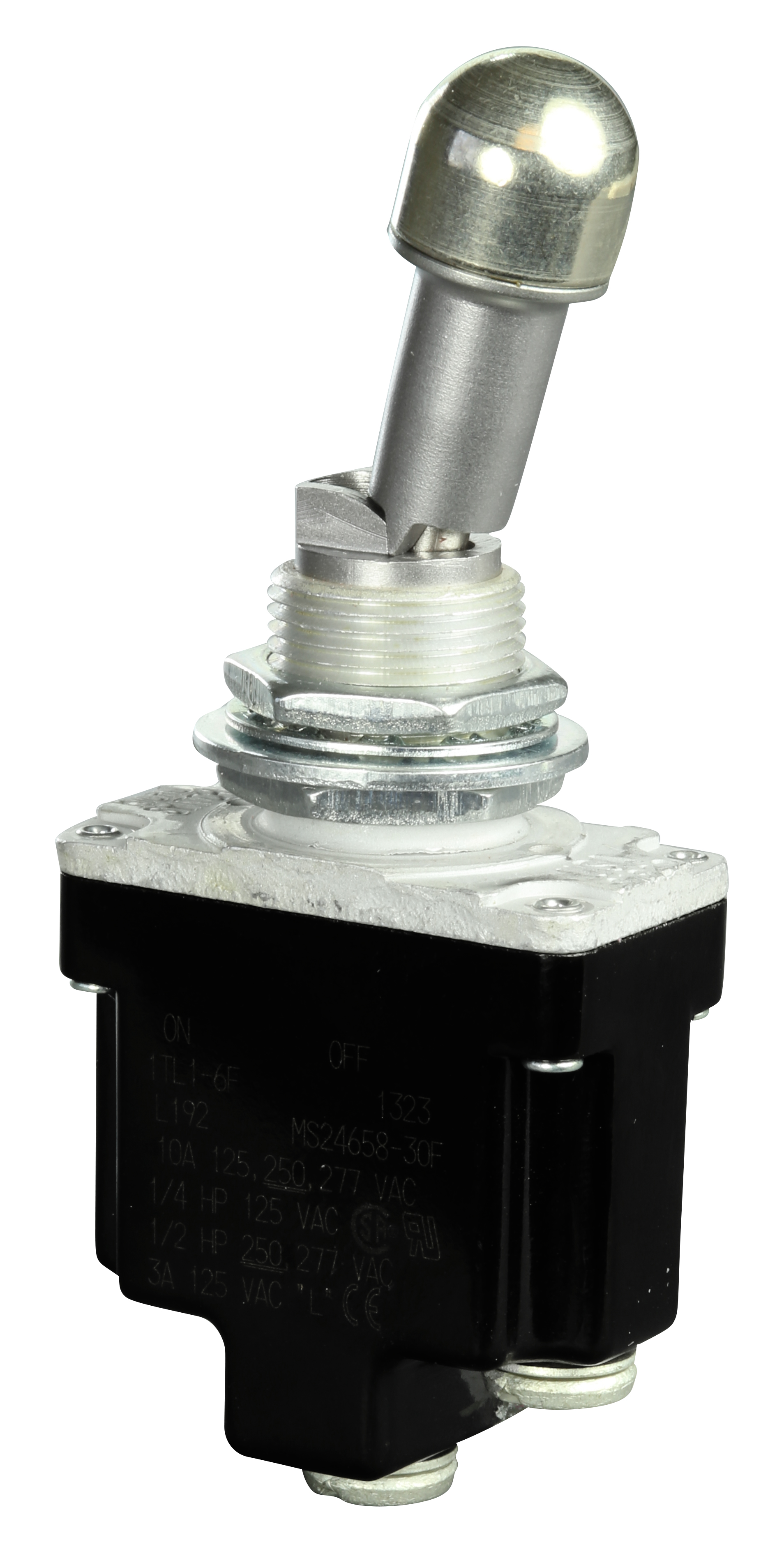 Honeywell Locking Toggle Switch; 2 position - Momentary/Maintained; SPST; 10A; 277VAC; Screw; Bushing 15/32" Mount